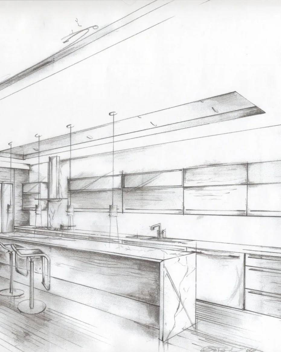 Kitchen layout sketch